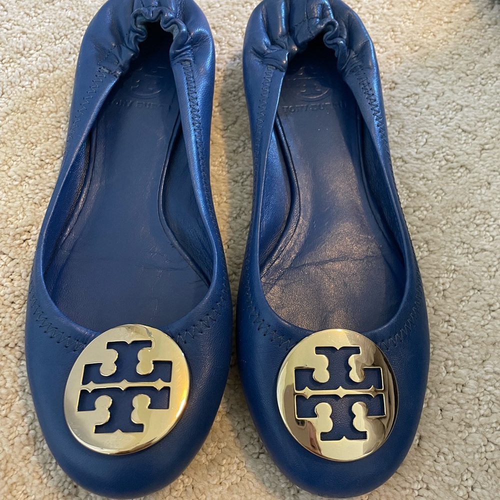 Tory Burch Blue Ballet Flats
